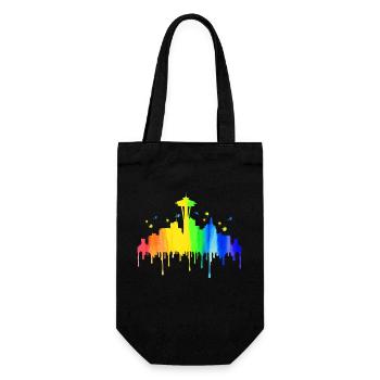 Seattle Washington Souvenir Geschenk - Geschenkbeutel für Flaschen - Schwarz - Vorne