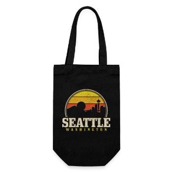 Seattle Washington Souvenir Gift - Gift Bag for Bottles - black - Front