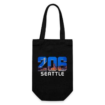 Seattle Washington Souvenir Gift - Gift Bag for Bottles - black - Front