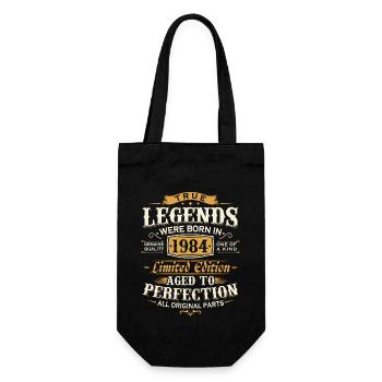Jahrgang 1984 geboren Legenden Geburtstag Geschenk - Geschenkbeutel für Flaschen - Schwarz - Vorne