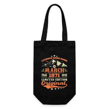 Cadeau D'anniversaire Nées En Mars 1971 Vintage - Sac à bouteille - noir - Devant