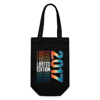 Limited Edition seit 2017 Geburtstag Vintage 2017 - Geschenkbeutel für Flaschen - Schwarz - Vorne