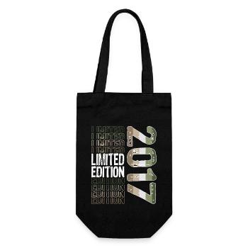 Limited Edition seit 2017 Geburtstag Vintage 2017 - Geschenkbeutel für Flaschen - Schwarz - Vorne