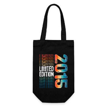 Limited Edition seit 2015 Geburtstag Vintage 2015 - Geschenkbeutel für Flaschen - Schwarz - Vorne