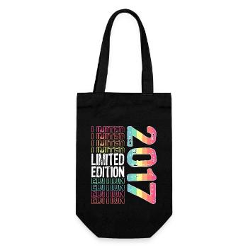 Limited Edition seit 2017 Geburtstag Vintage 2017 - Geschenkbeutel für Flaschen - Schwarz - Vorne
