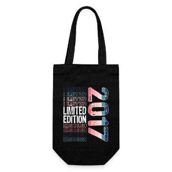 Limited Edition seit 2017 Geburtstag Vintage 2017 - Geschenkbeutel für Flaschen - Schwarz - Vorne