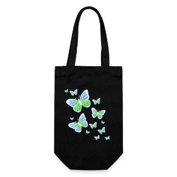 Schmetterling Schmetterling bunt Kinder Tier - Geschenkbeutel für Flaschen - Schwarz - Vorne