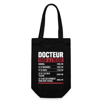 Doktor Stundensatz Humor Geschenkidee - Geschenkbeutel für Flaschen - Schwarz - Vorne