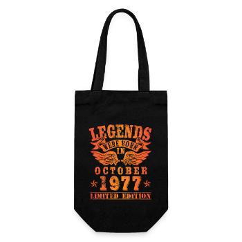 Legends were born in October 1977 Birthday - Gift Bag for Bottles - black - Front