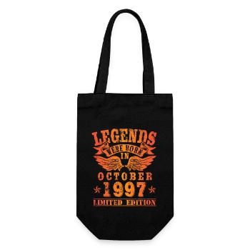 Legends were born in October 1997 Birthday - Gift Bag for Bottles - black - Front
