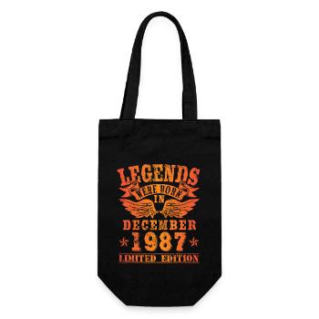 Legends were born in Dezember 1987 Geburtstag - Geschenkbeutel für Flaschen - Schwarz - Vorne