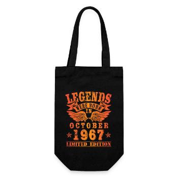 Legends were born in Oktober 1967 Geburtstag - Geschenkbeutel für Flaschen - Schwarz - Vorne