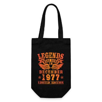 Legends were born in December 1977 Birthday - Gift Bag for Bottles - black - Front