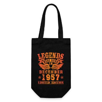 Legends were born in Dezember 1957 Geburtstag - Geschenkbeutel für Flaschen - Schwarz - Vorne