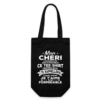 My darling I love you you're great - Gift Bag for Bottles - black - Front