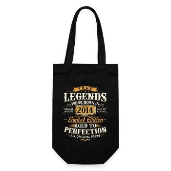 Jahrgang 2014 geboren Legenden Geburtstag Geschenk - Geschenkbeutel für Flaschen - Schwarz - Vorne