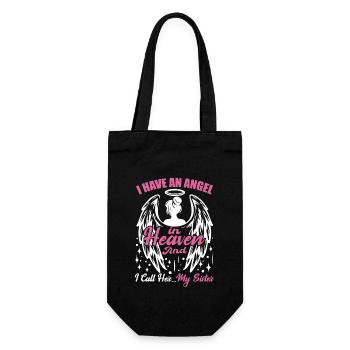 I Miss My Family Memorial Guardian Angel In Heaven - Gift Bag for Bottles - black - Front