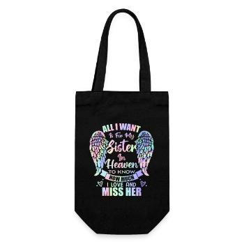All I Want Is For My Sister In Heaven - Gift Bag for Bottles - black - Front