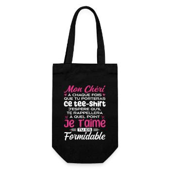 My darling I love you you're great - Gift Bag for Bottles - black - Front