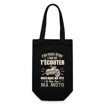 In My Head I Ride Motorcycle - Biker Gift - Gift Bag for Bottles - black - Front