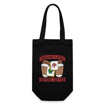 Mahjong Player Before Mahjong Game Coffee Lover - Geschenkbeutel für Flaschen - Schwarz - Vorne