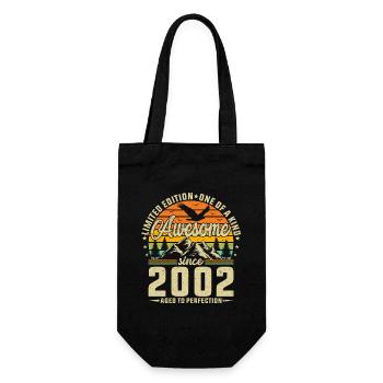 Vintage Legend 2002 - Retro Birthday Gift - Geschenkbeutel für Flaschen - Schwarz - Vorne