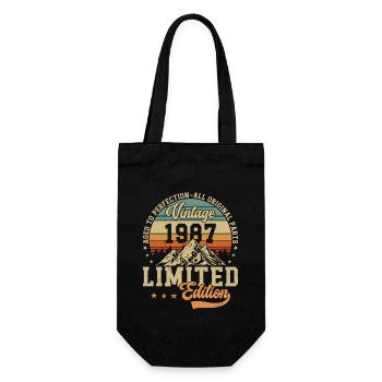 Original 1987 Vintage Birthday - Geschenkbeutel für Flaschen - Schwarz - Vorne