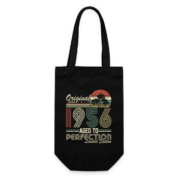 Vintage 1956 - Retro Birthday Gift - Geschenkbeutel für Flaschen - Schwarz - Vorne