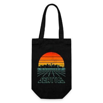 Seattle Washington Souvenir Gift - Gift Bag for Bottles - black - Front