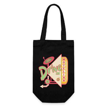 Motor Inn Retro Style - Gift Bag for Bottles - black - Front
