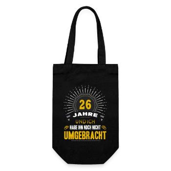 26 Hochzeitstag Frau 26 Jahre Ehe Jadehochzeit - Geschenkbeutel für Flaschen - Schwarz - Vorne