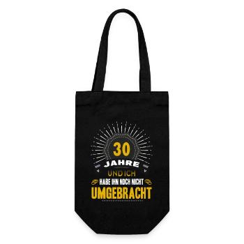 30 Hochzeitstag Frau 30 Jahre Ehe Perlenhochzeit - Geschenkbeutel für Flaschen - Schwarz - Vorne