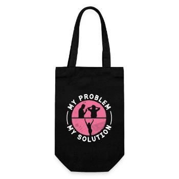 Cribbage Player My Problem My Pictogram Mom Dad - Gift Bag for Bottles - black - Front
