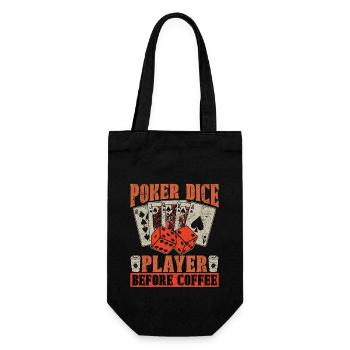 Joueur de dés de poker avant les dés de café amateur de café - Sac à bouteille - noir - Devant