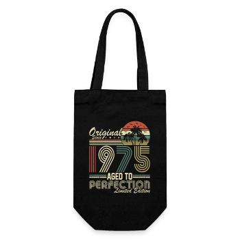 Vintage 1975 - Retro Birthday Gift Idea - Geschenkbeutel für Flaschen - Schwarz - Vorne