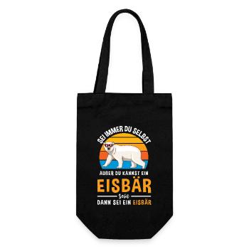 Eisbär Bär Kopf Nordpol Raubtier Eisbär - Geschenkbeutel für Flaschen - Schwarz - Vorne