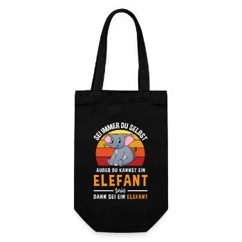 Elefanten Rüsseltier Dickhäuter Elefant - Geschenkbeutel für Flaschen - Schwarz - Vorne