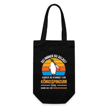 Seevögel Tierwelt Königspinguin Pinguin - Geschenkbeutel für Flaschen - Schwarz - Vorne