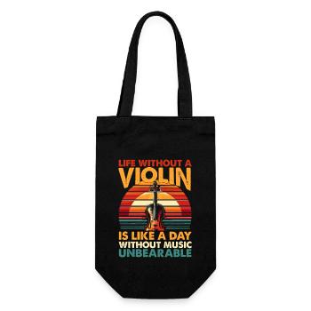 Life Without A Violin Is Like A Day Without Music - Gift Bag for Bottles - black - Front