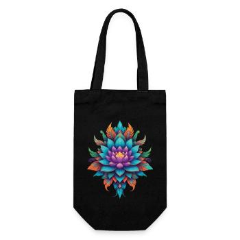 Spirituel Lotus Mandala plume Design - Sac à bouteille - noir - Devant