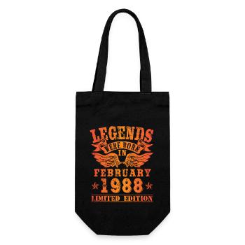 Legends were born in Februar 1988 Geburtstag - Geschenkbeutel für Flaschen - Schwarz - Vorne