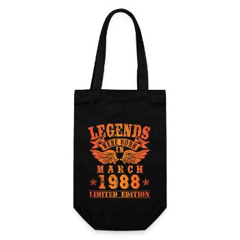 Legends were born in März 1988 Geburtstag - Geschenkbeutel für Flaschen - Schwarz - Vorne