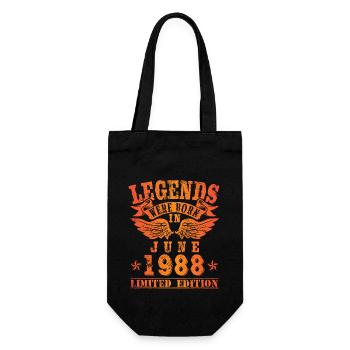 Legends were born in June 1988 Birthday - Gift Bag for Bottles - black - Front