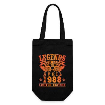 Legends were born in April 1988 Birthday - Gift Bag for Bottles - black - Front