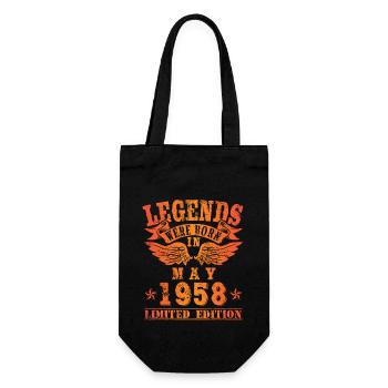 Legends were born in Mai 1958 Geburtstag - Geschenkbeutel für Flaschen - Schwarz - Vorne