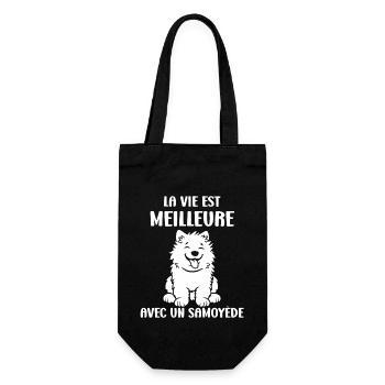 Humour Chien Samoyède - Sac à bouteille - noir - Devant