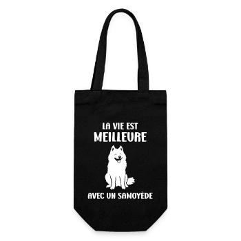 Humour Chien Samoyède - Sac à bouteille - noir - Devant