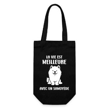 Humour Chien Samoyède - Sac à bouteille - noir - Devant