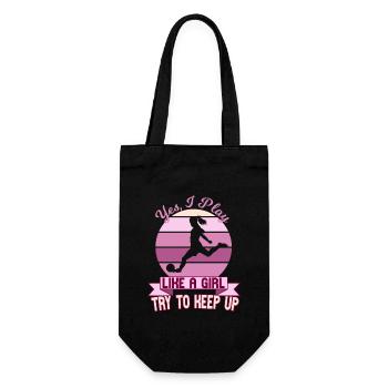 Yes, I play like a girl soccer women - Gift Bag for Bottles - black - Front