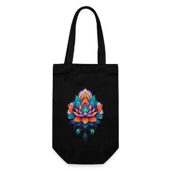 Spiritual Lotus Flower of Life Aesthetic - Gift Bag for Bottles - black - Front